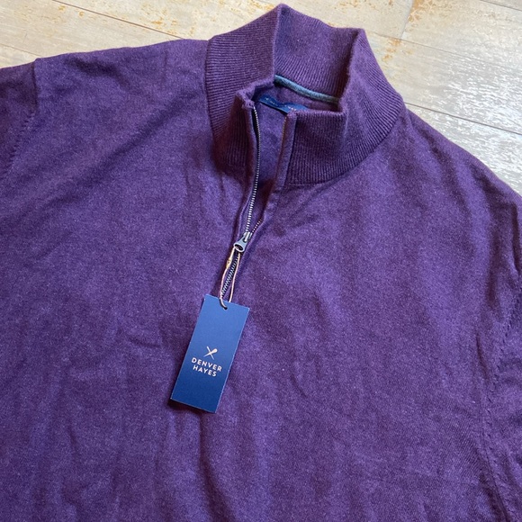 DENVER HAYES  Knit Half Zip Sweater Pullover Sweater - Picture 3 of 11